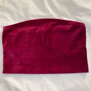 Velvet red tube top